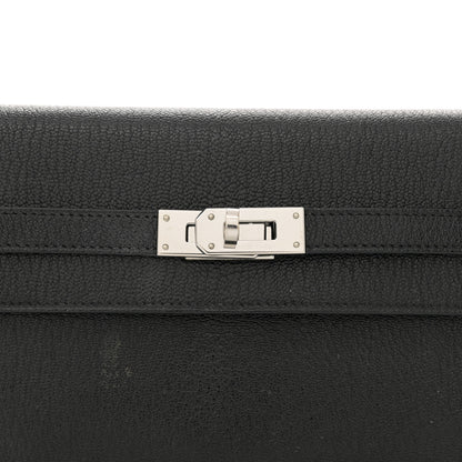 Hermes Chevre Mysore Kelly Wallet To Go Black 8 of 12