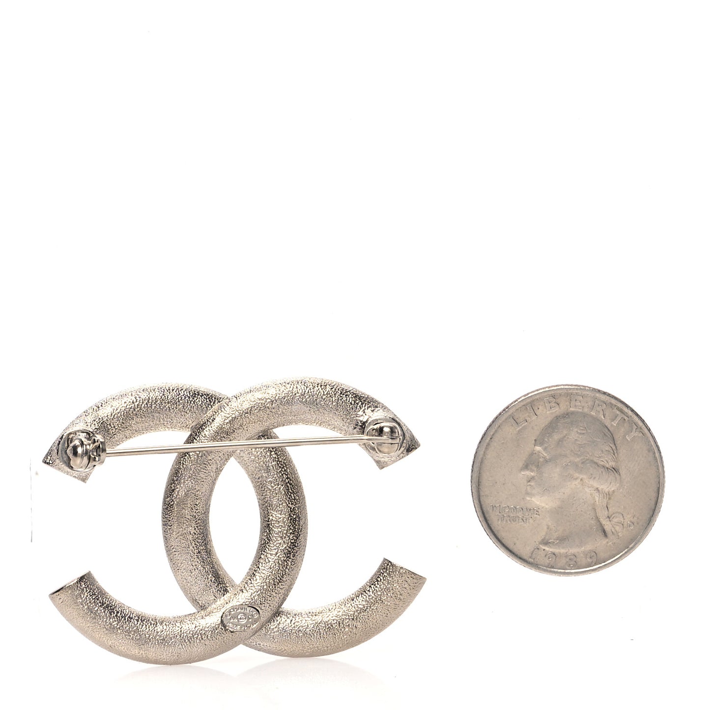 Baguette Crystal CC Brooch Silver