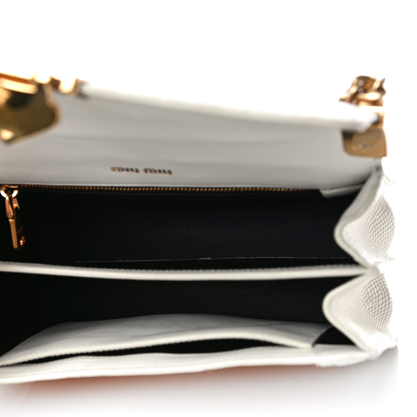 Calfskin Lizard Embossed Flap Bag Yellow White