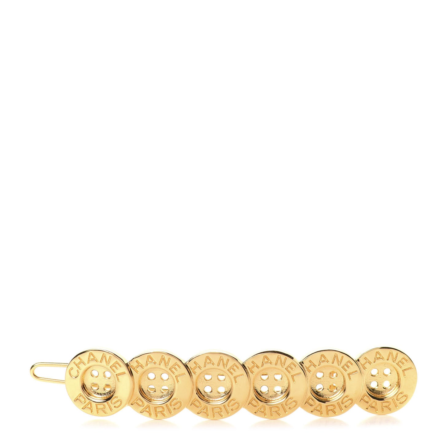 Button Paris CC Hair Clip Barrette Gold
