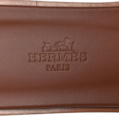 Hermes Box Calfskin Oran Sandals 37 Gold 7 of 9