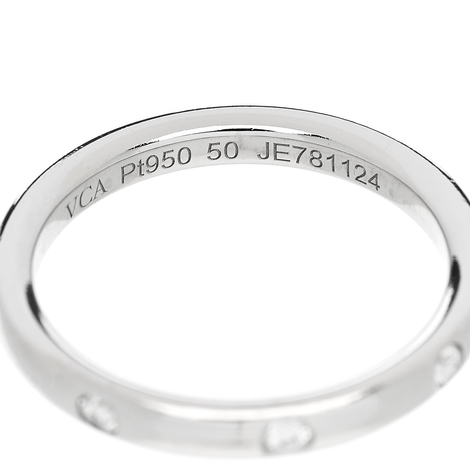 Van Cleef & Arpels Platinum Diamond Tendrement Etoiles Wedding Band Ring 50 5.25 4 of 4