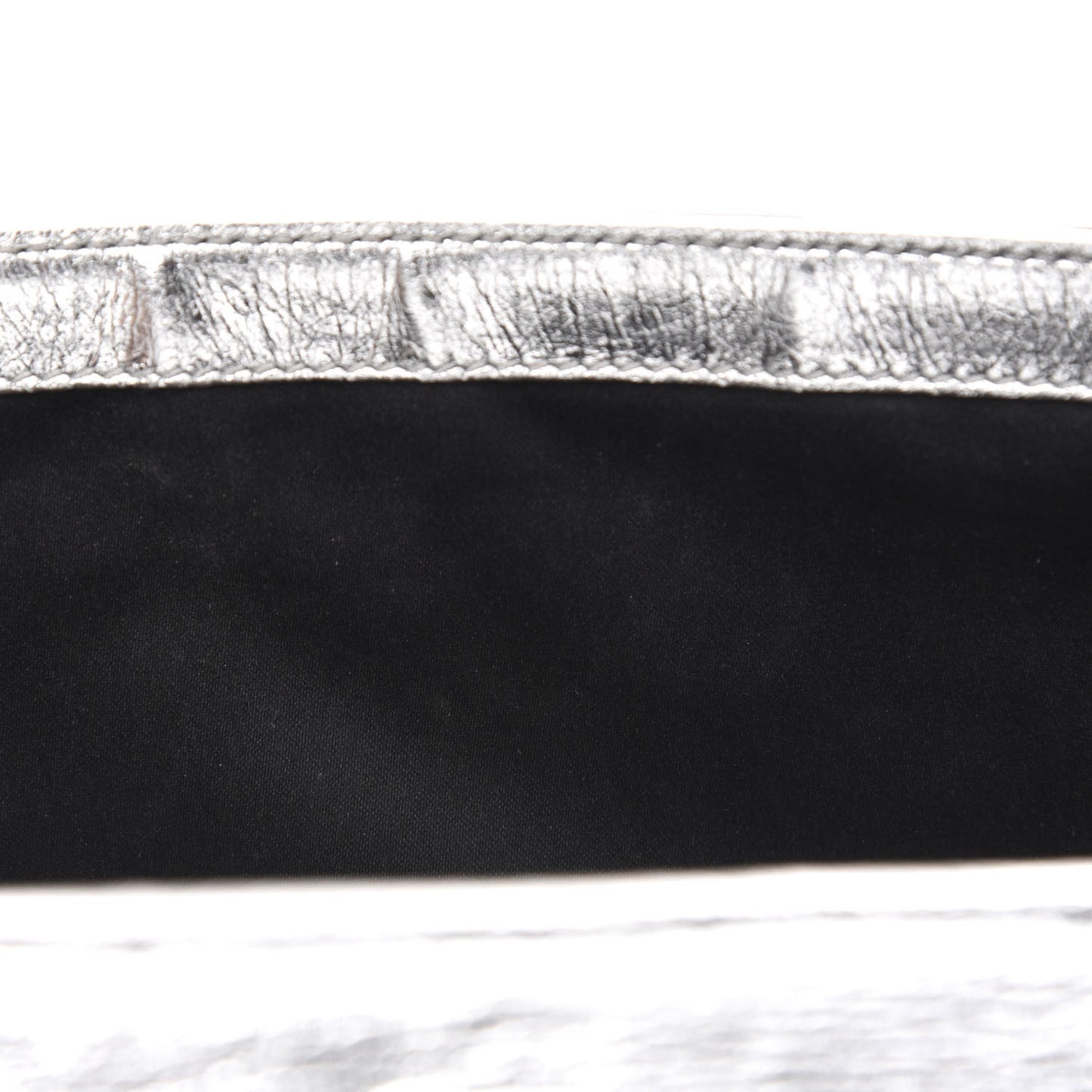 Metallic Calfskin Monogram Large Belle De Jour Clutch Silver
