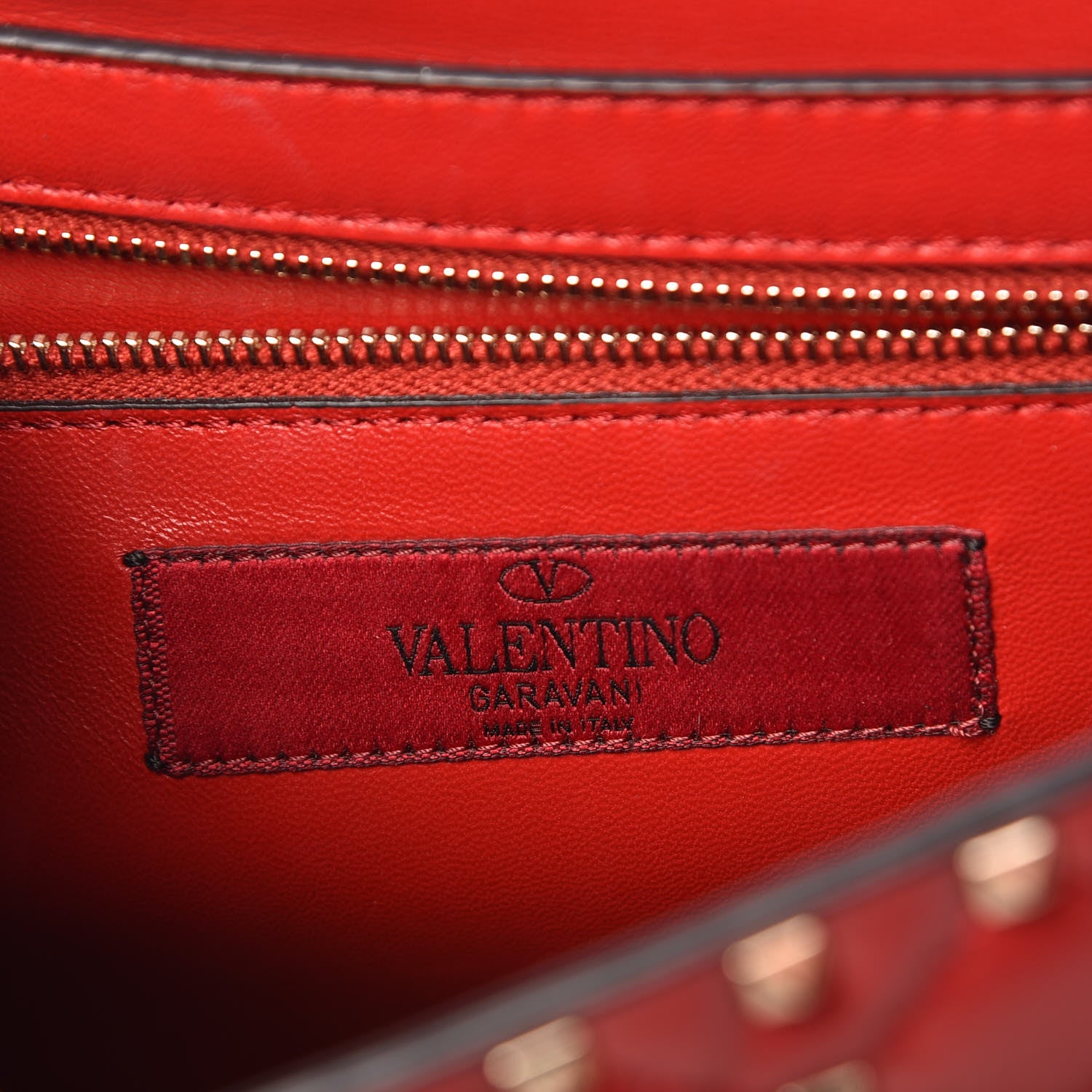 Valentino Garavani Lambskin Large Rockstud Spike Shoulder Bag Red 9 of 12