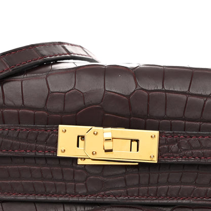 Hermes Matte Alligator Kelly Wallet To Go Bordeaux 9 of 14