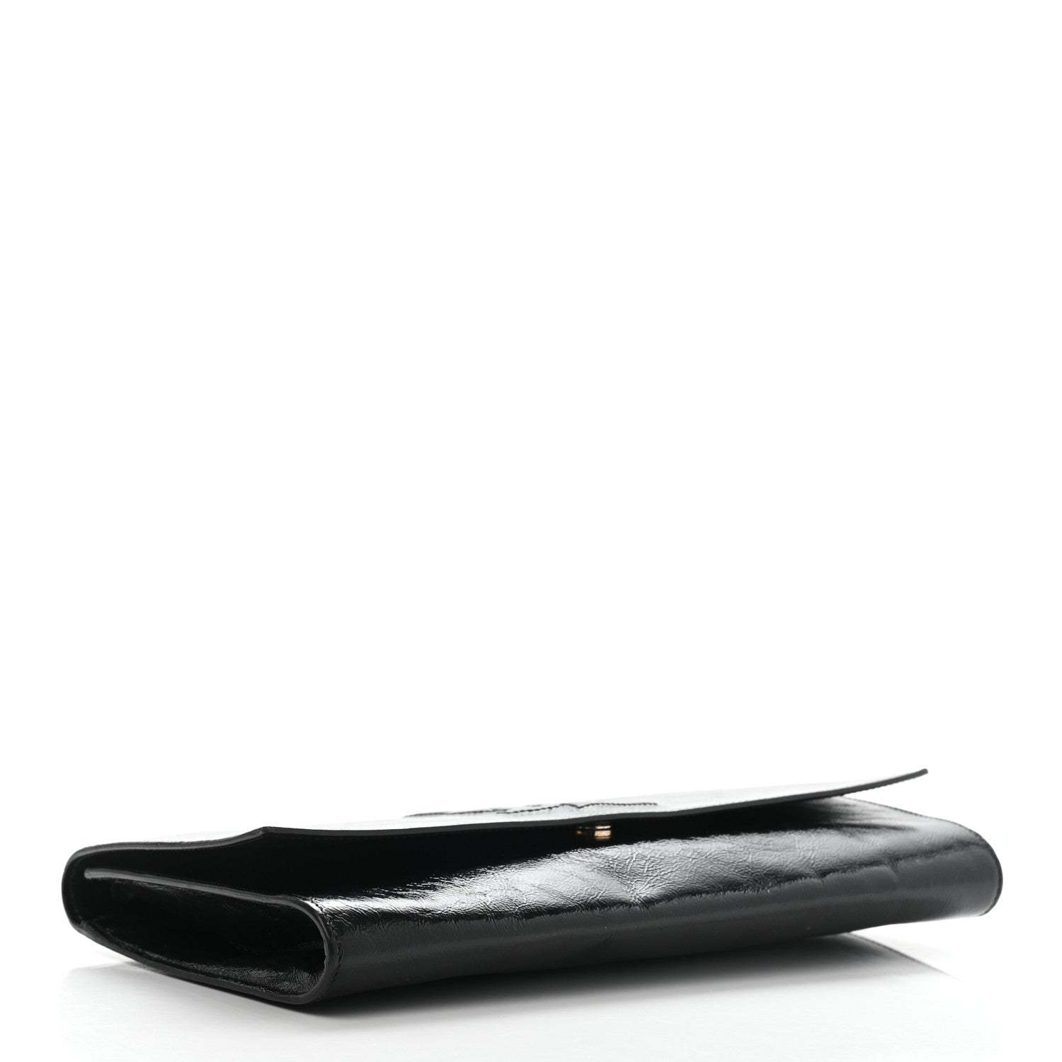 Saint Laurent Textured Patent Monogram Large Belle De Jour Clutch Black 4 of 12