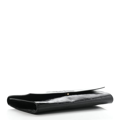 Saint Laurent Textured Patent Monogram Large Belle De Jour Clutch Black 4 of 12