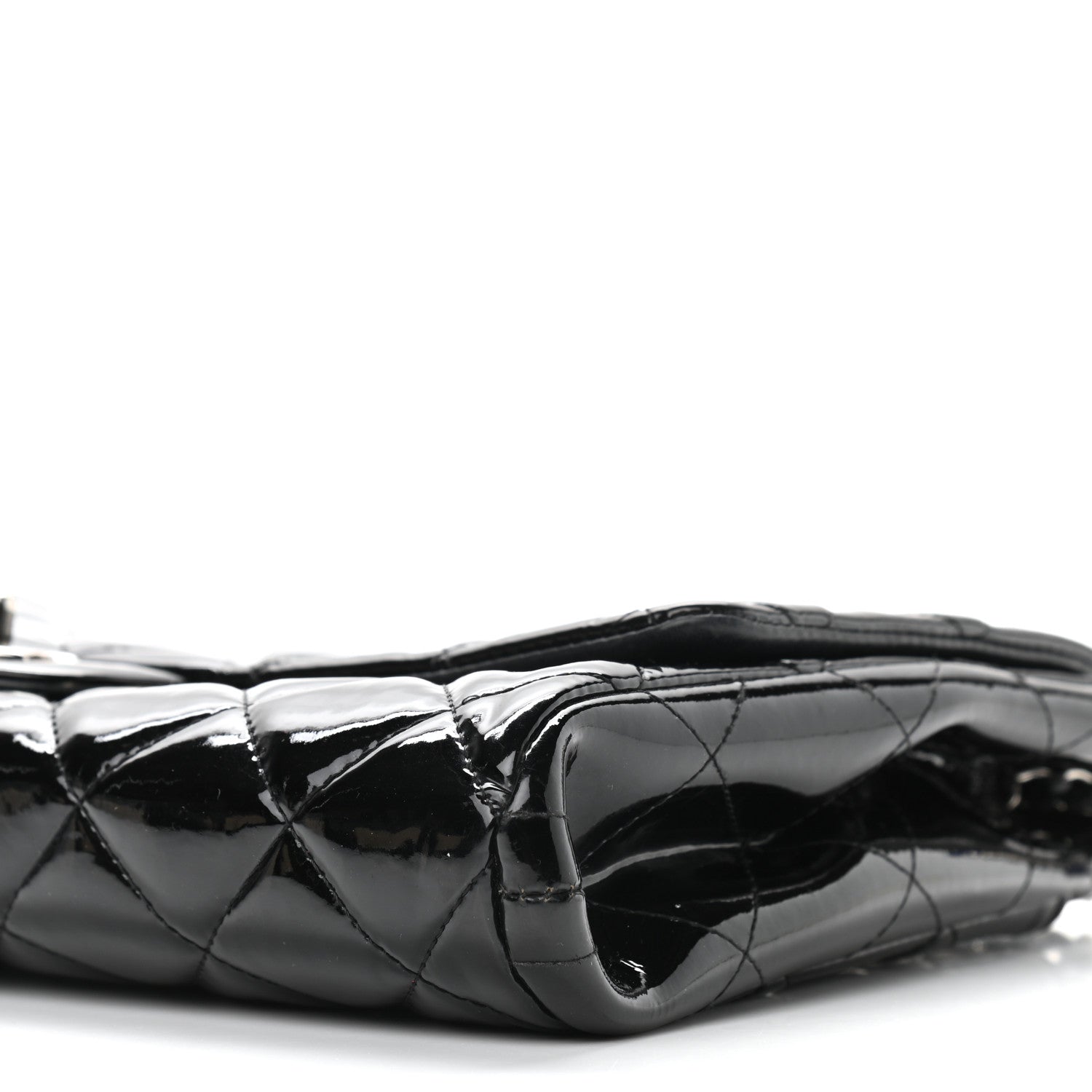 Chanel Patent Quilted Clutch with Chain Flap Black 11 of 11
