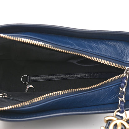 Chanel Aged Calfskin Quilted Small Gabrielle Hobo Navy Black 5 of 9