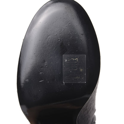 Chanel Pony Hair Patent Cap Toe Chain Short Boots 35.5 Grey Black 7 of 8