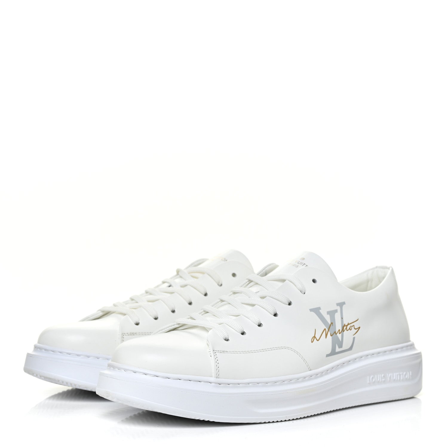 Louis Vuitton Calfskin Mens LV Beverly Hills Sneakers 9.5 White 3 of 7