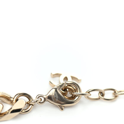 Chanel Crystal Strass CC Necklace Light Gold Pink 4 of 4