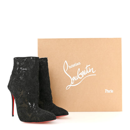 Christian Louboutin Lace Lurex Specchio Gipsybootie 100 Ankle Boots 37.5 Black 10 of 10