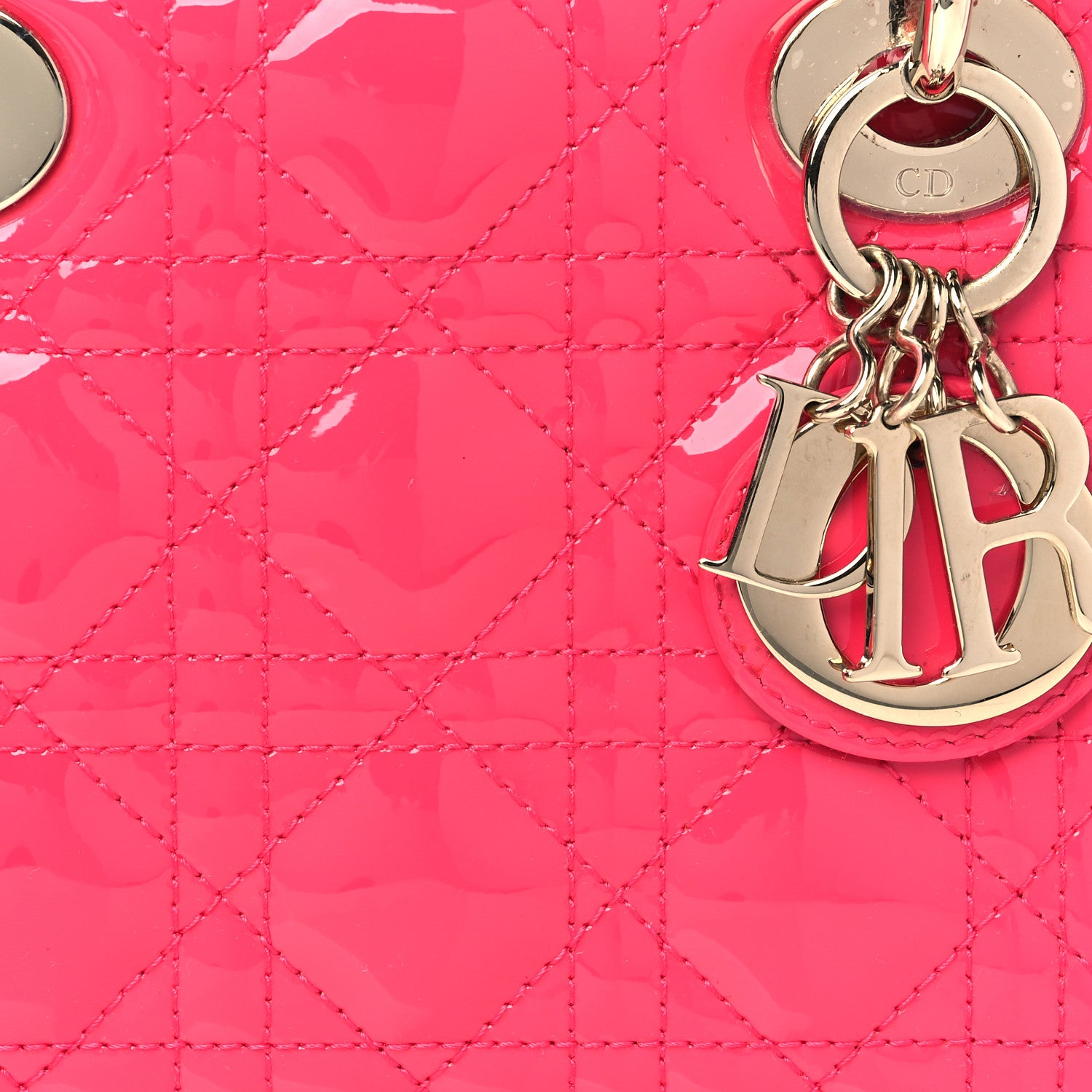 Christian Dior Patent Cannage Mini Lady Dior Pink 8 of 10