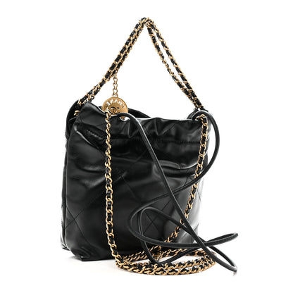 Chanel Shiny Calfskin Quilted Mini Chanel 22 Black 3 of 10