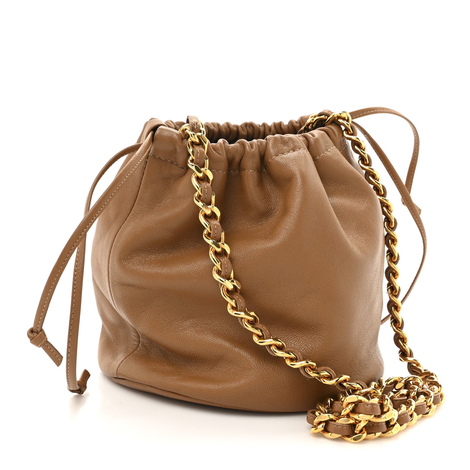 Khaite Smooth Calfskin Aria Bucket Bag Brown 3 of 9