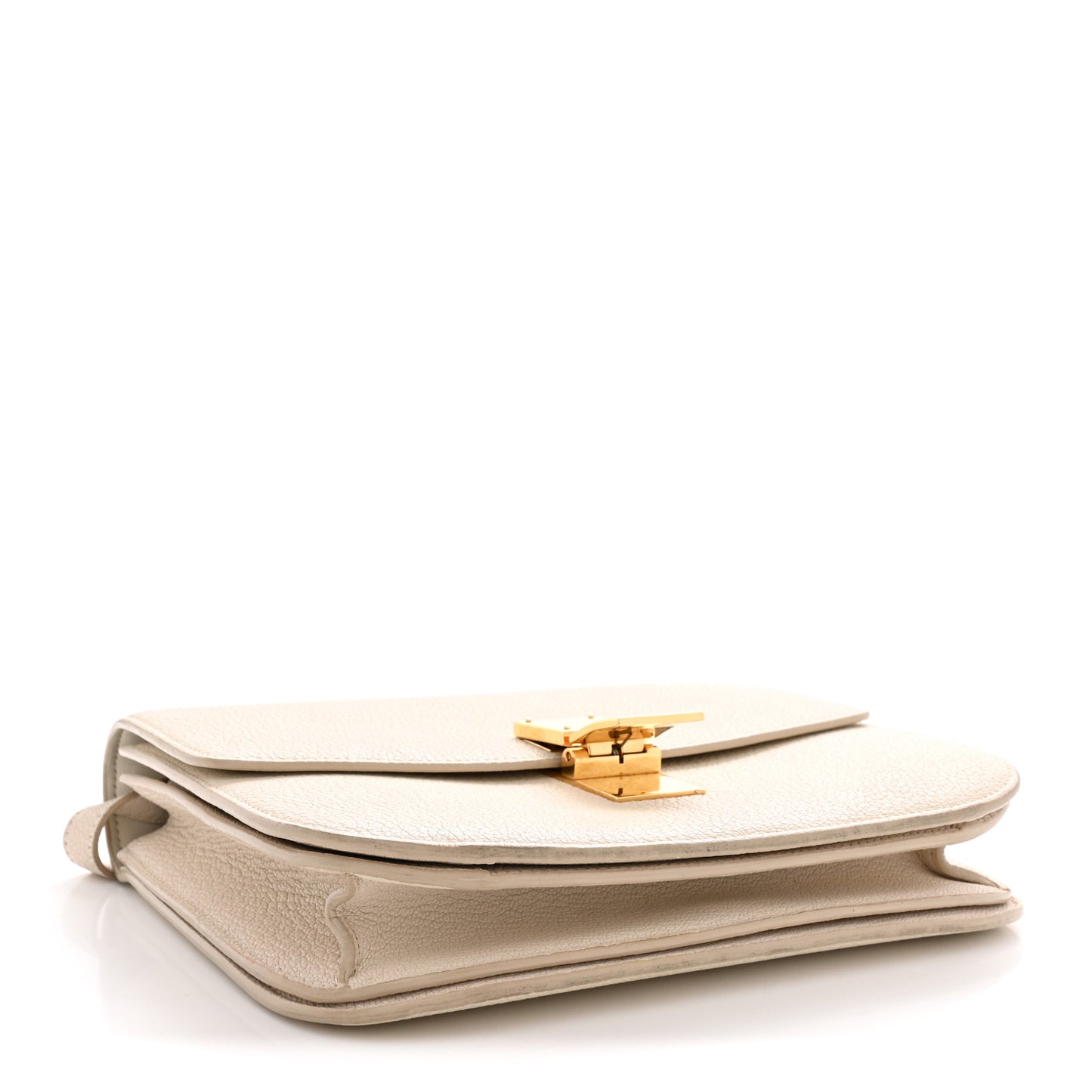 Goatskin Medium Classic Box Flap Bag White