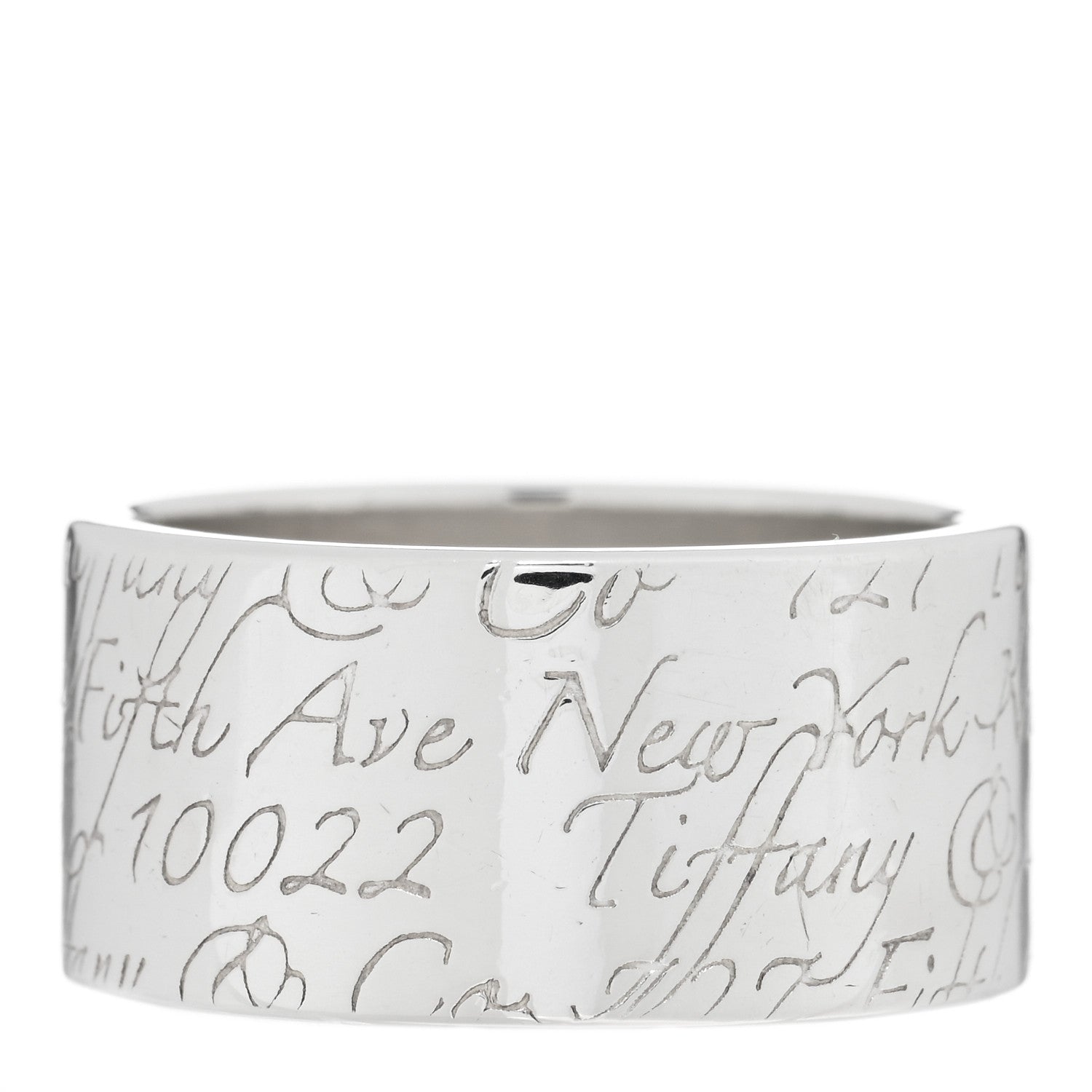 Tiffany Sterling Silver 10mm Notes Wide Ring 54 7 3 of 4