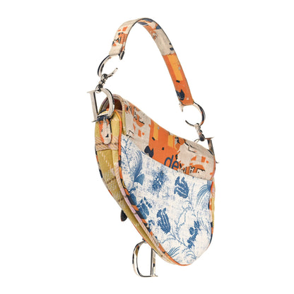 Christian Dior Canvas Print Saddle Bag Multicolor 3 of 9