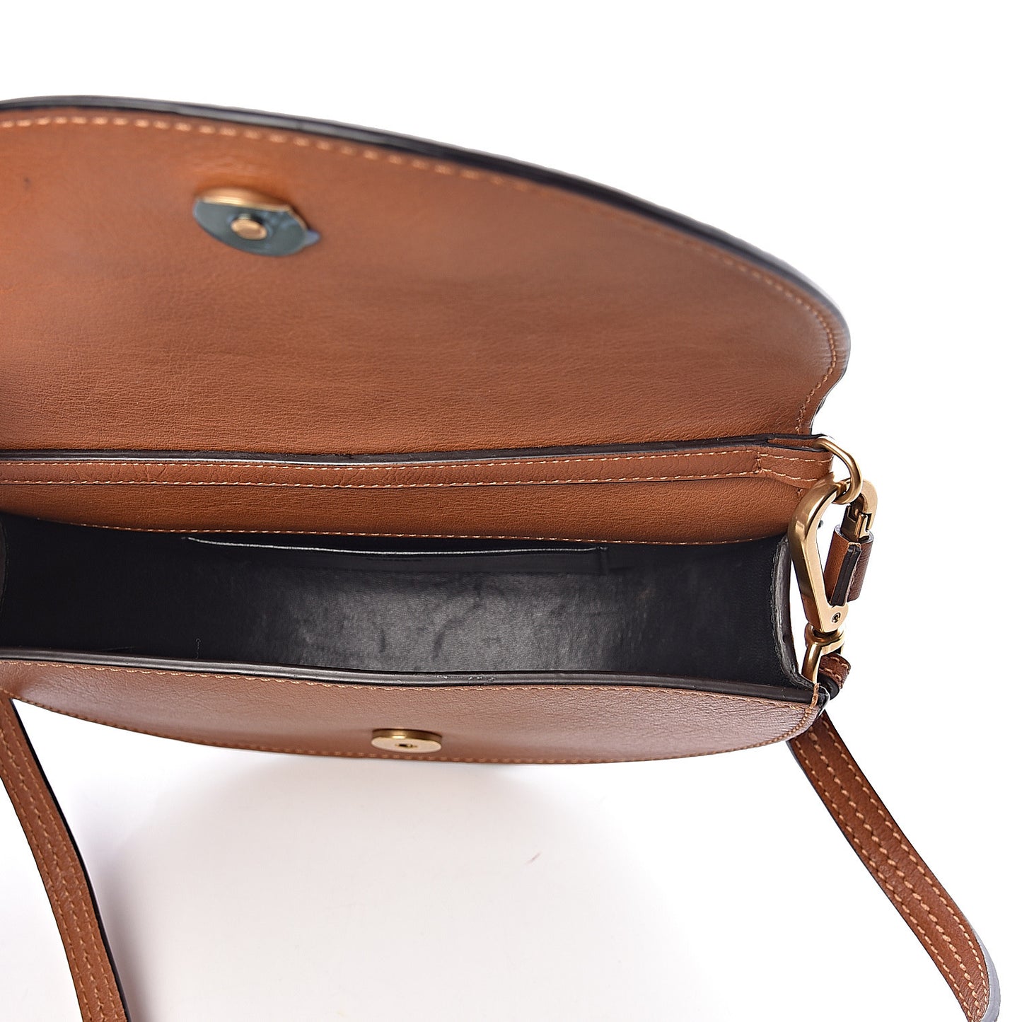 Calfskin Small Nile Bracelet Minaudiere Bag Caramel