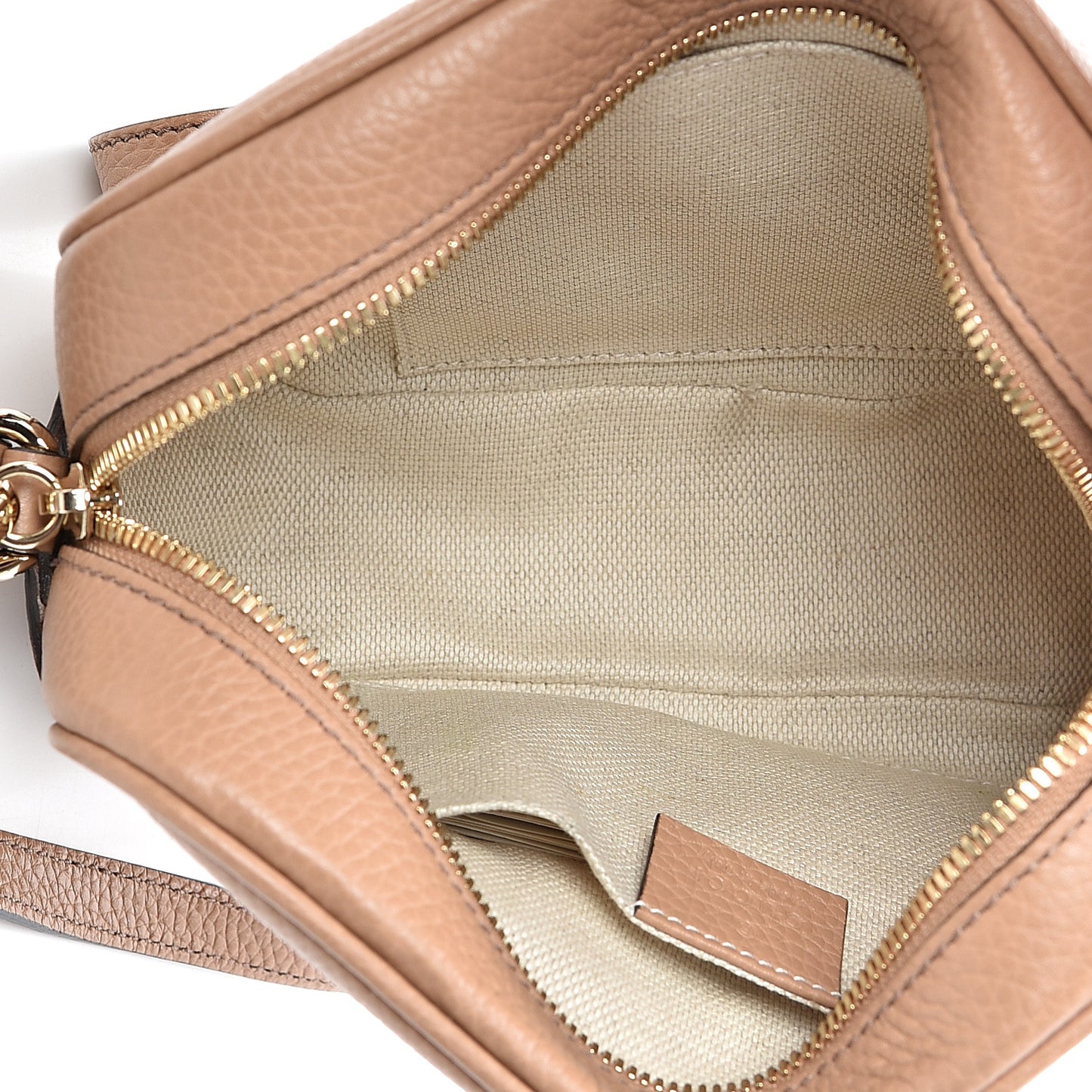 Pebbled Calfskin Small Soho Disco Bag Camelia