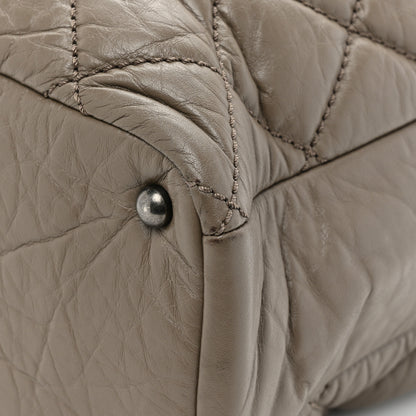 Chanel Aged Calfskin Tweed Large Quilted Portobello Tote Grey 13 of 16