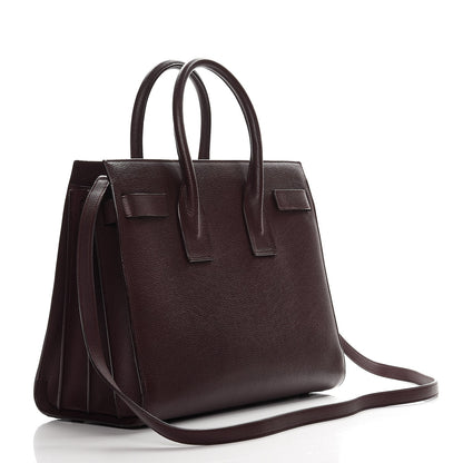 Saint Laurent Grained Calfskin Small Classic Sac De Jour Bordeaux 4 of 11