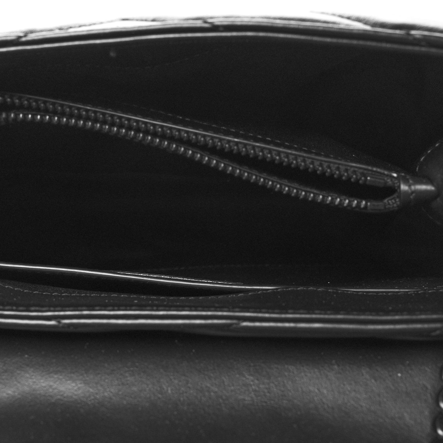 Calfskin Y Quilted Monogram Monochrome Small Loulou Chain Satchel Black