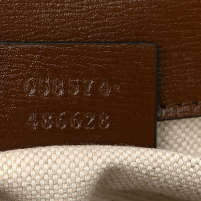 Gucci GG Supreme Monogram Azalea Calfskin Web Mini Horsebit 1955 Shoulder Bag Beige Ebony Brown Sugar 7 of 11