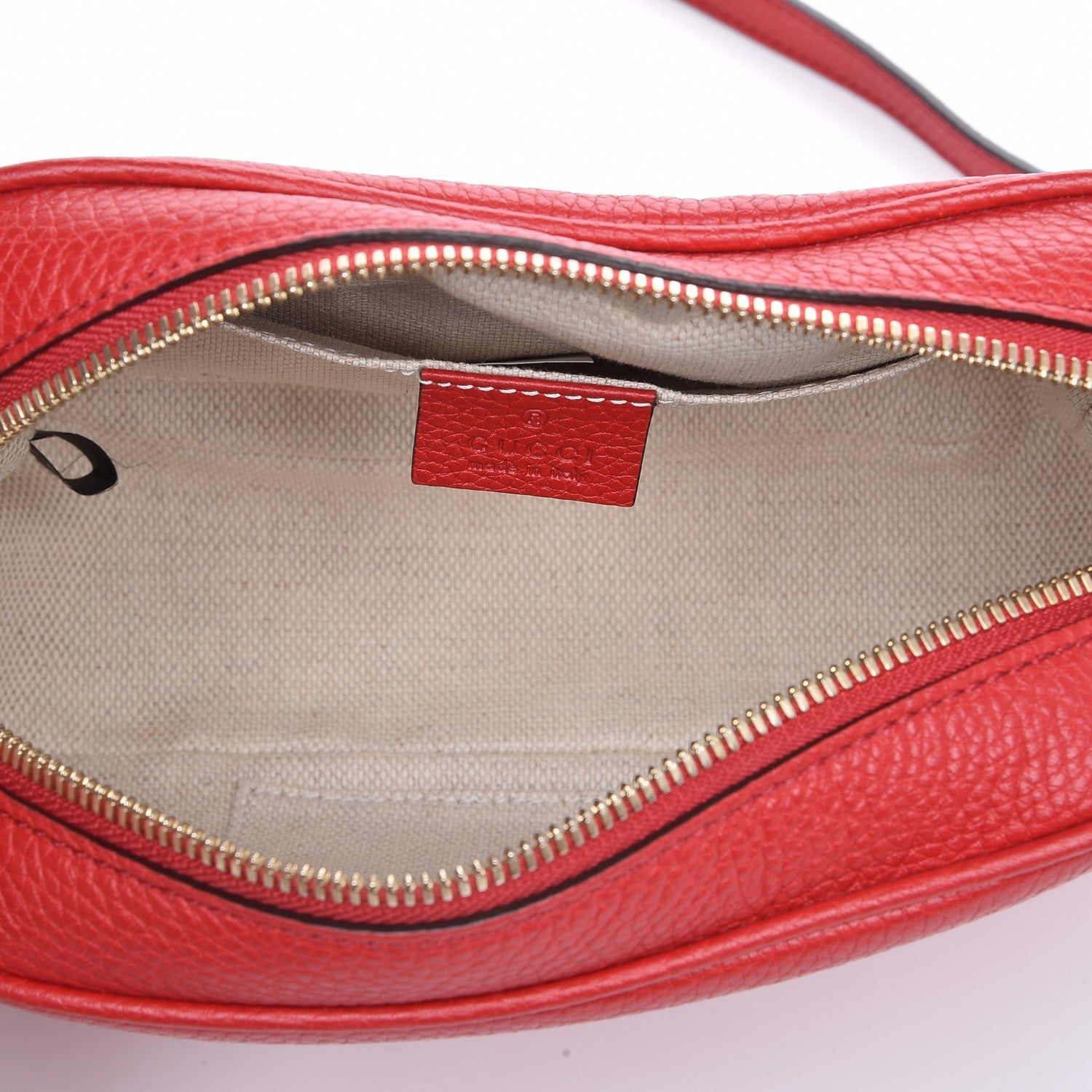Gucci Pebbled Calfskin Small Soho Disco Bag Tabasco Red 5 of 7