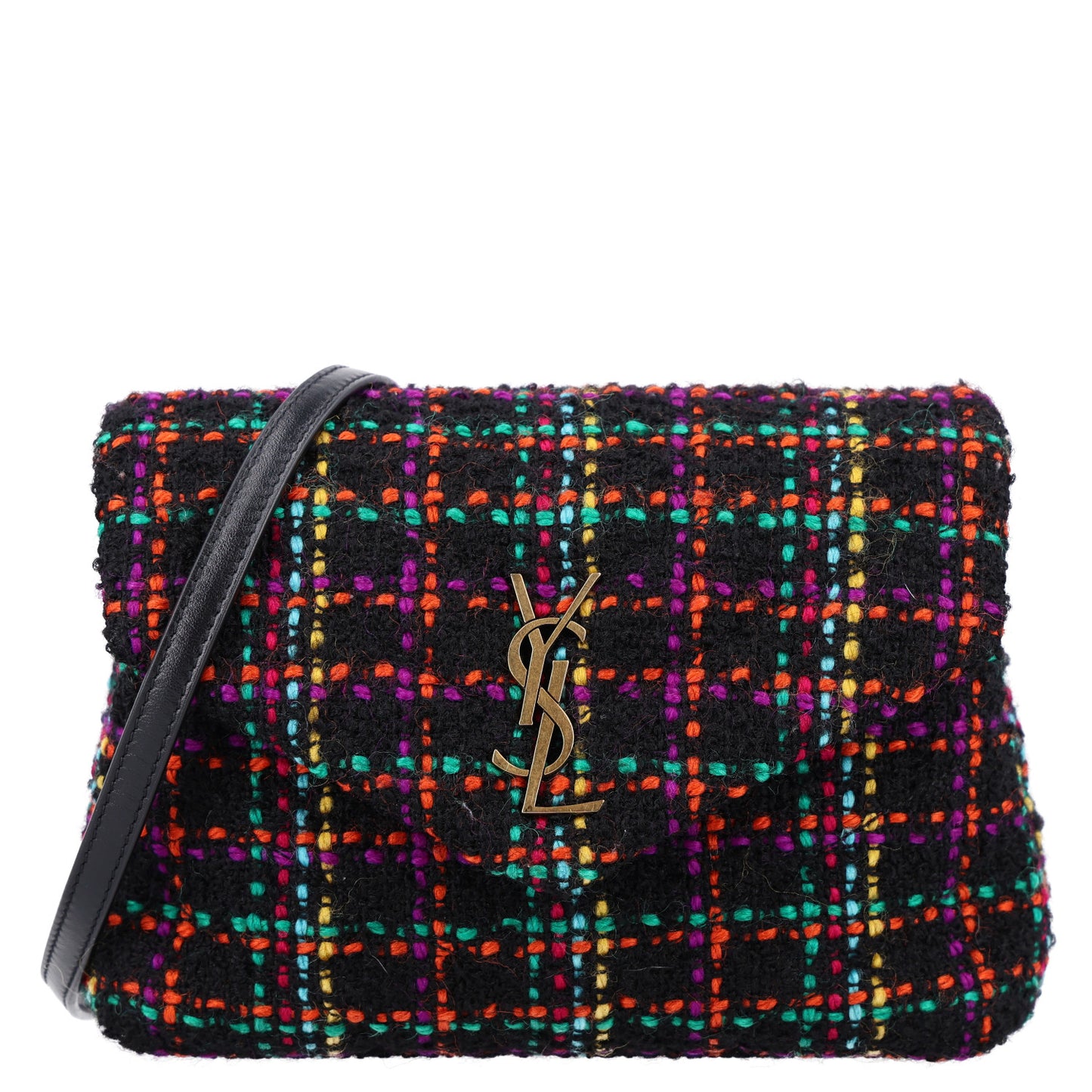 Tweed Toy Loulou Shoulder Bag Black