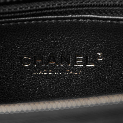 Chanel Calfskin Lizard Chevron Quilted Small Coco Handle Flap Black 6 of 9