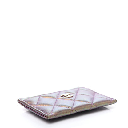 Chanel Iridescent Lambskin Quilted Card Holder Purple 7 of 24