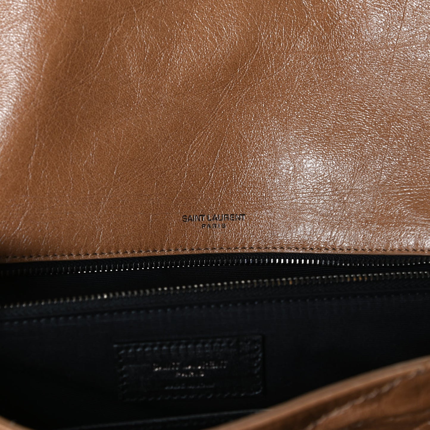 Crinkled Calfskin Matelasse Monogram Medium Niki Chain Satchel Natural Tan
