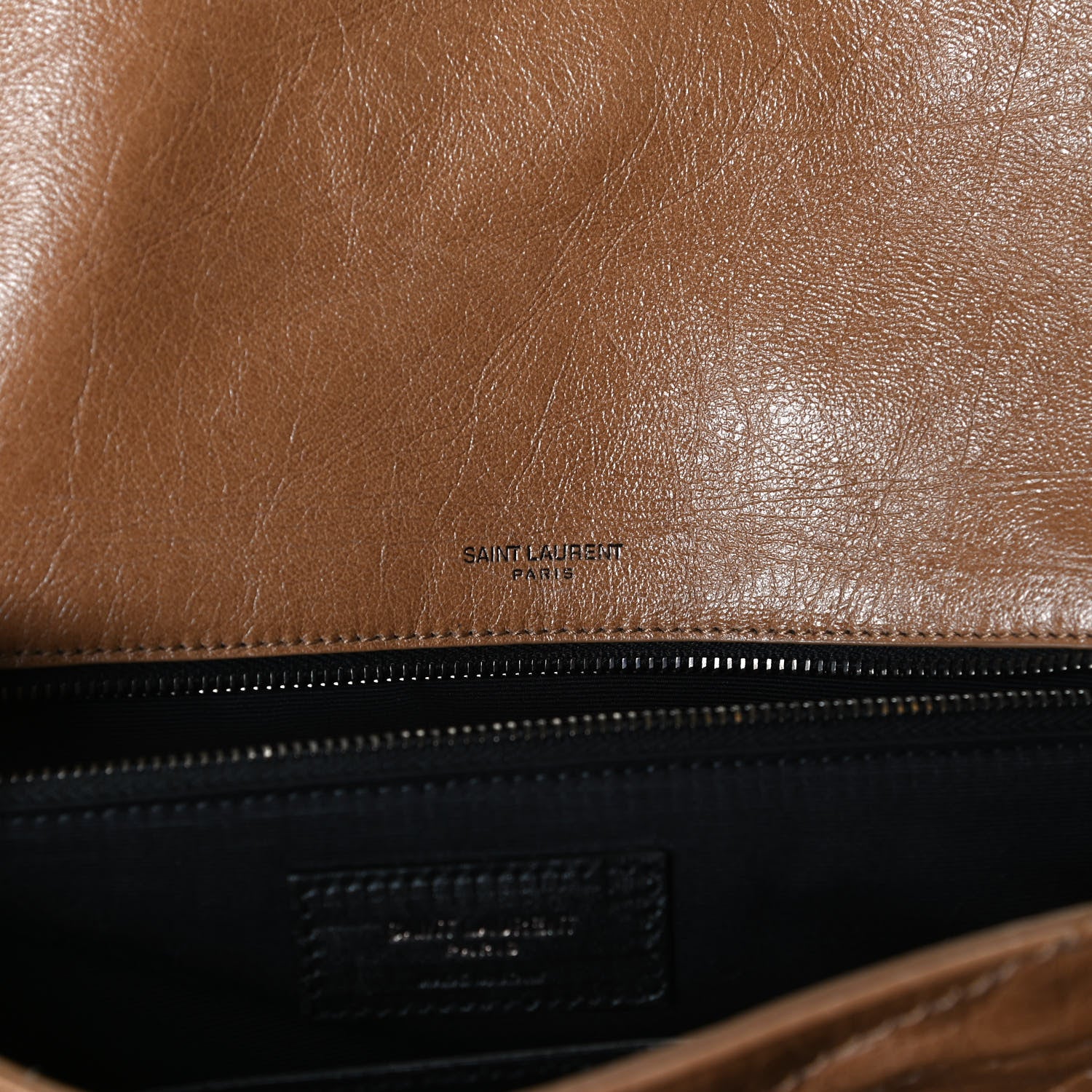 Saint Laurent Crinkled Calfskin Matelasse Monogram Medium Niki Chain Satchel Natural Tan 7 of 12