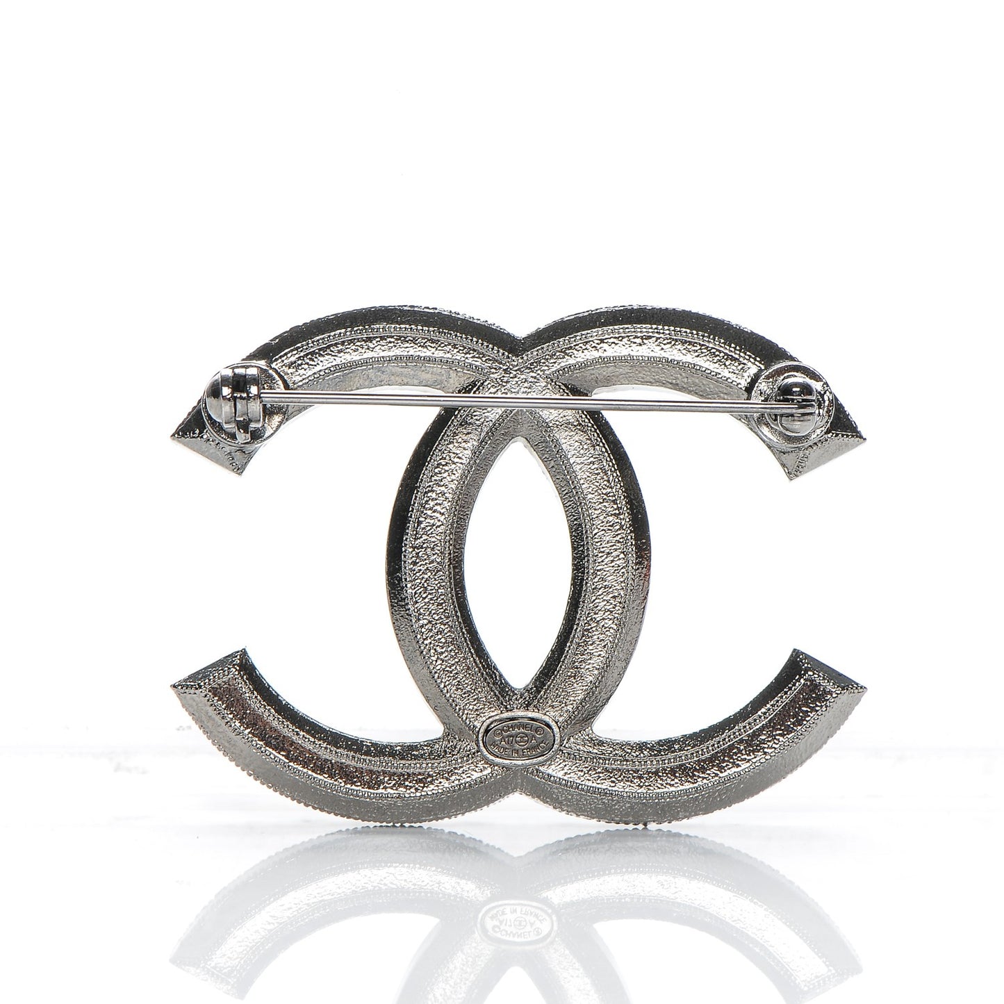 Ruthenium Pearl CC Brooch Dark Grey