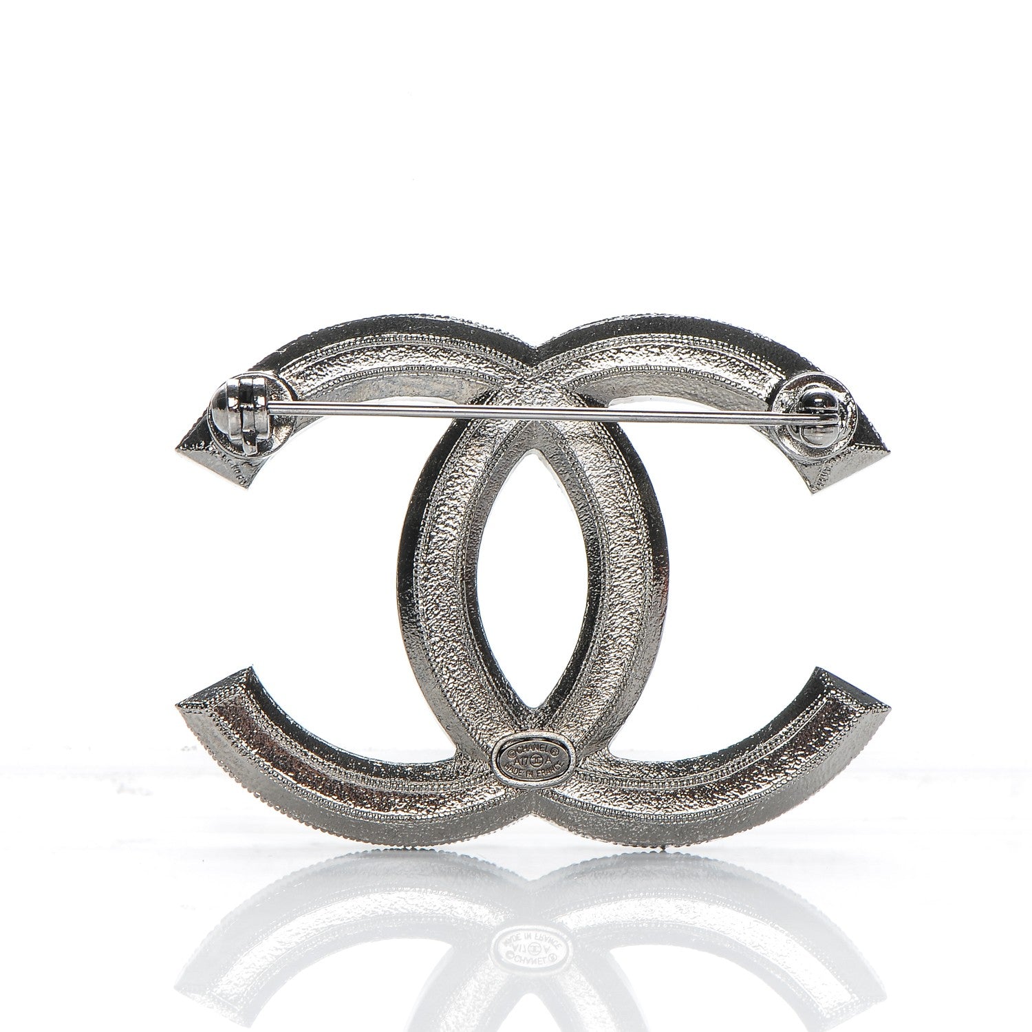 Chanel Ruthenium Pearl CC Brooch Dark Grey 3 of 4