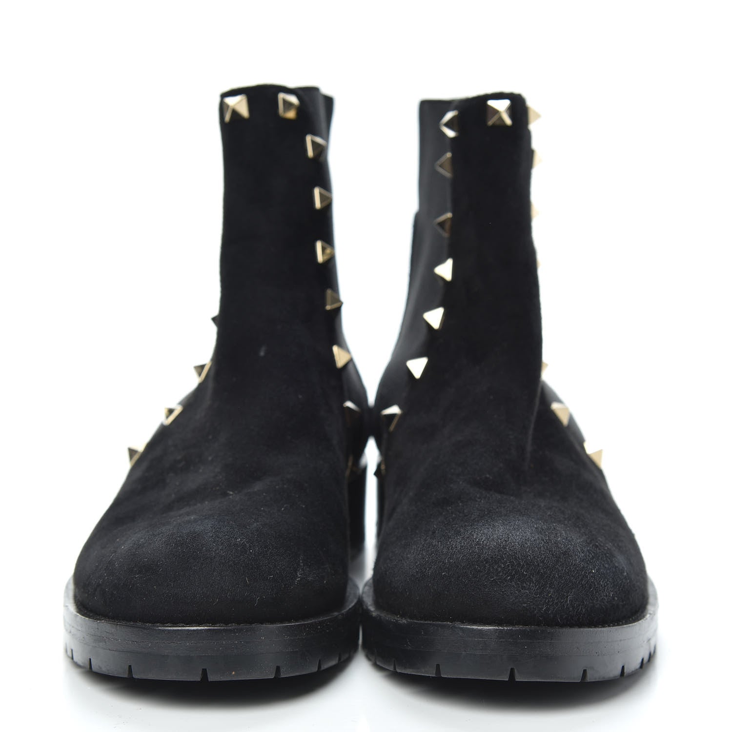 Valentino Garavani Suede Womens Rockstud Beatle Chelsea 20mm Ankle Boots 38 Black 2 of 7