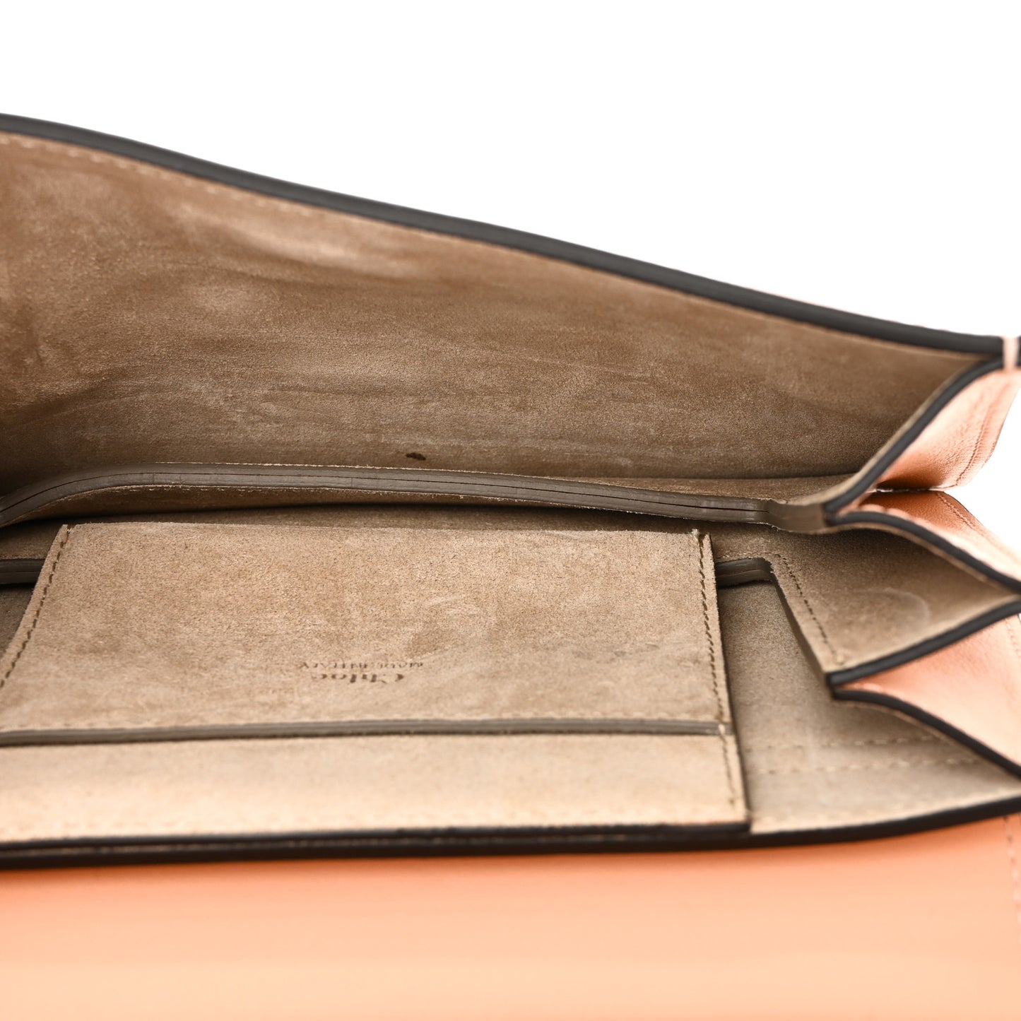 Calfskin Suede Mini Chain Faye Shoulder Bag Milky Orange