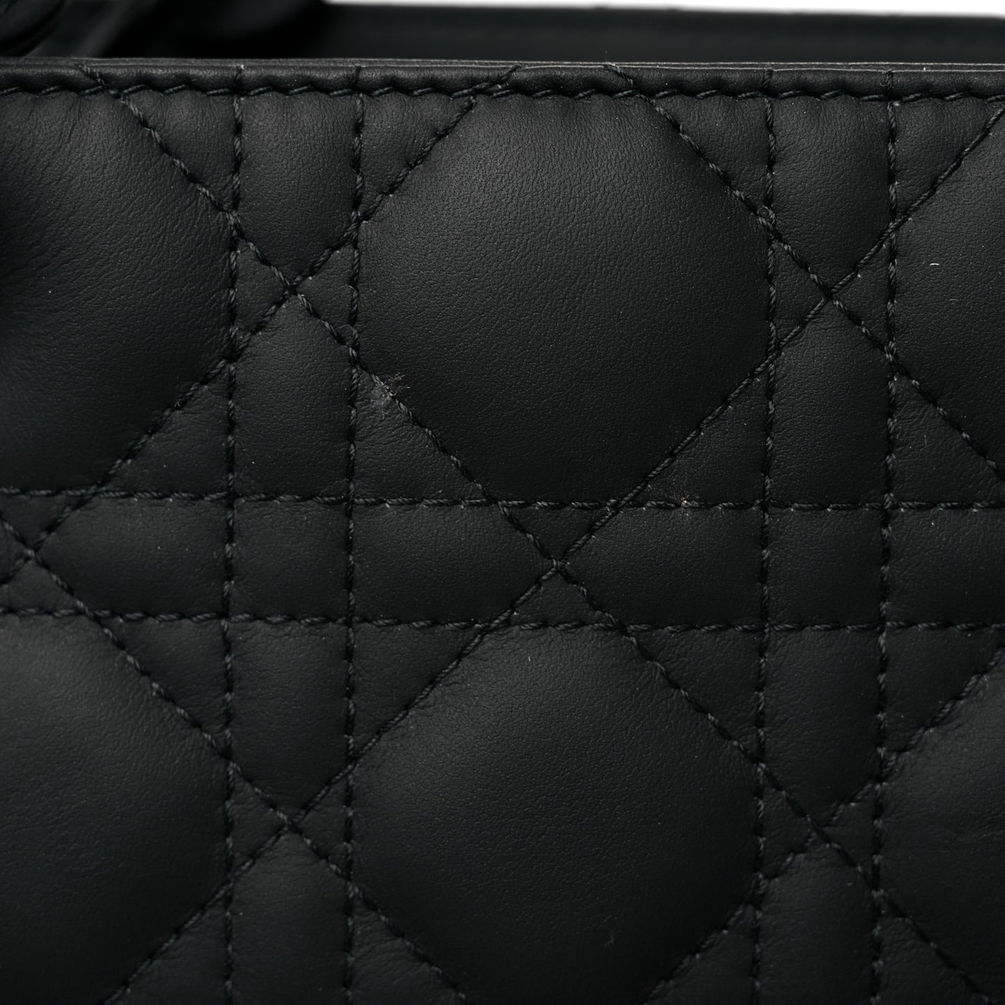 Ultra Matte Calfskin Cannage Medium Lady Dior Black