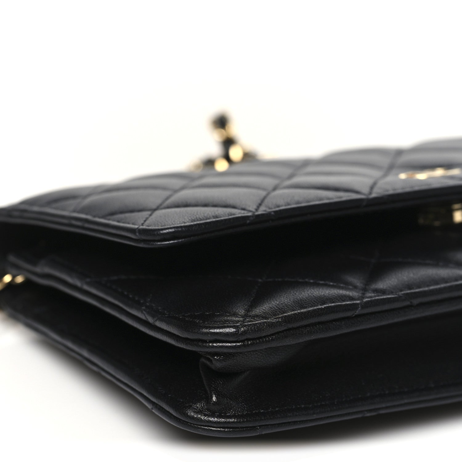 Chanel Lambskin Quilted Wallet On Chain WOC Black 10 of 12