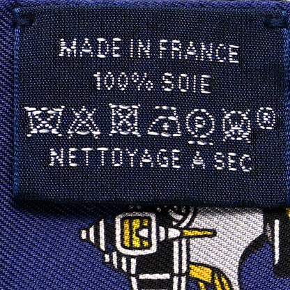 Hermes Silk Les Voitures Exquises Twilly Marine Gris Gold 4 of 4