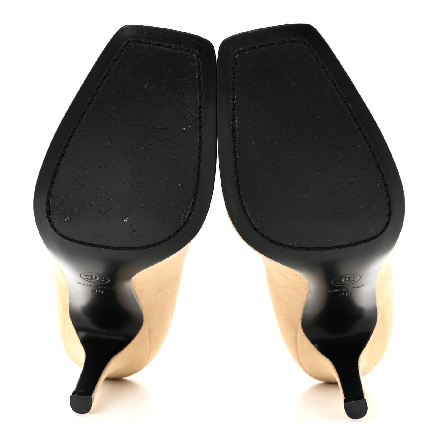 Suede Patent Calfskin Pumps 38 Beige Black
