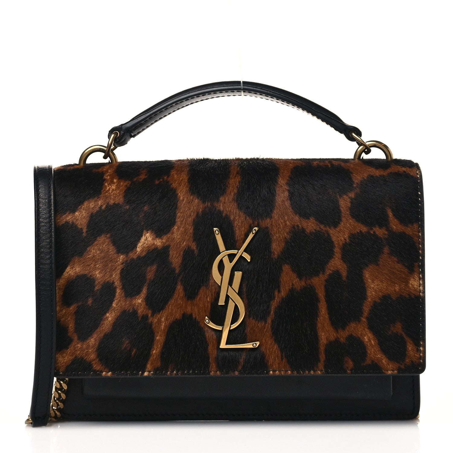 Saint Laurent Pony Hair Calfskin Leopard Print Medium Monogram 2 of 8