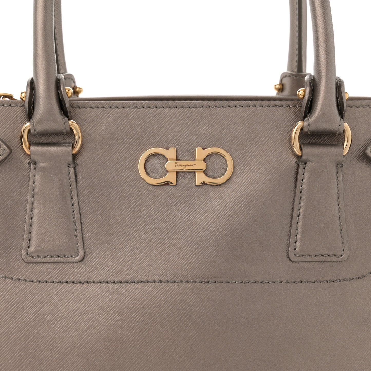 Metallic Printed Calfskin Beky Tote Bronze