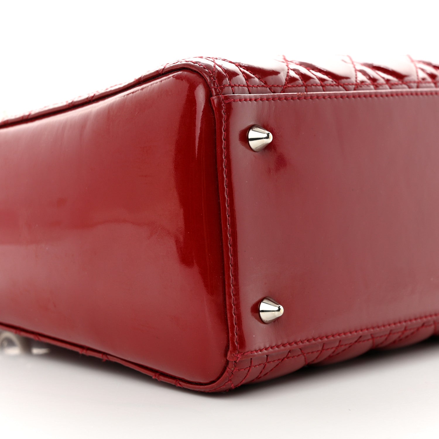 Christian Dior Patent Cannage Medium Lady Dior Red 9 of 14