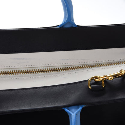 Saint Laurent Calfskin Small Cabas Rive Gauche Bag Black Red Yellow White 12 of 14