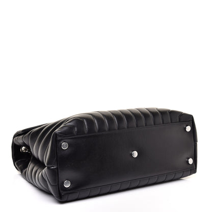 Saint Laurent Calfskin Y Quilted Monogram Large Loulou Chain Satchel Black 4 of 11