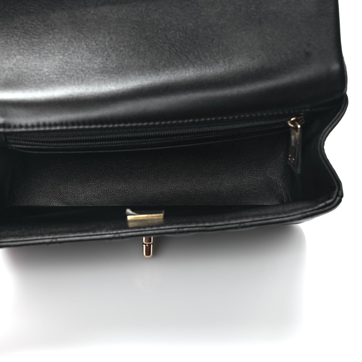 Chanel Lambskin Quilted Mini Top Handle Rectangular Flap Black 5 of 10