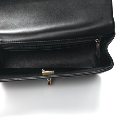 Chanel Lambskin Quilted Mini Top Handle Rectangular Flap Black 5 of 10